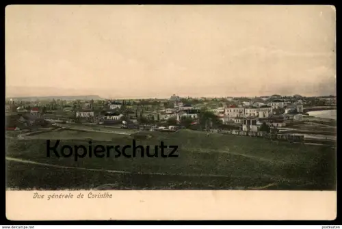 ALTE POSTKARTE VUE GÉNÉRALE DE CORINTHE Korinth Bahnhof Dampflok steam train locomotive à vapeur station gare greece cpa