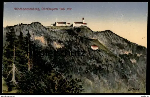 ALTE KÜNSTLER POSTKARTE HOHENPEISSENBERG OBERBAYERN 1000 METER SIGN. J. SICKL ? 1923 Bayern Ansichtskarte AK postcard