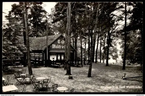 ÄLTERE POSTKARTE NEURUPPIN CAFÉ WALDFRIEDEN Wippe Kind child girl enfant teeter-totter tape-cul  Rotophot cpa postcard