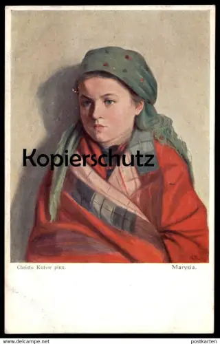 ALTE KÜNSTLER POSTKARTE MARYSIA CHRISTO KUTEW PINX. 1915 Frau enfant jeune femme polish girl Polska cpa postcard AK