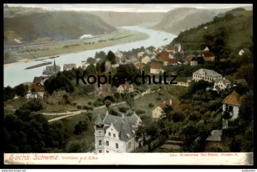 ALTE POSTKARTE SÄCHSISCHE SCHWEIZ WEHLEN AN DER ELBE 1906 SACHSEN cpa postcard AK Ansichtskarte