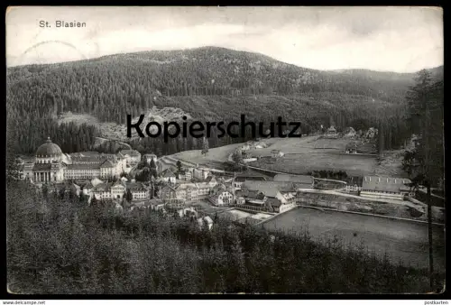 ALTE POSTKARTE ST. BLASIEN SCHWARZWALD PANORAMA TOTALANSICHT TOTAL black forest foret-noire cpa postcard Ansichtskarte