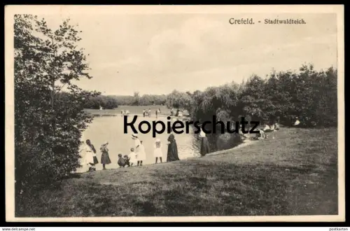 ALTE POSTKARTE CREFELD STADTWALDTEICH KREFELD Teich lake pond étang Ansichtskarte AK postcard cpa