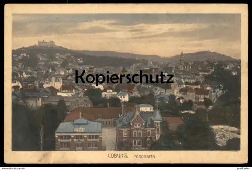ALTE POSTKARTE COBURG PANORAMA N. TRUTZ LUXUS-WAGEN KAROSSERIEN cpa postcard AK Ansichtskarte Bayern Bavaria