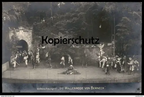 ALTE POSTKARTE VOLKSSCHAUSPIEL DIE WALLENRODE VON BERNECK 1914 AN WEIDENER ANZEIGER Freilichtbühne Bad Berneck