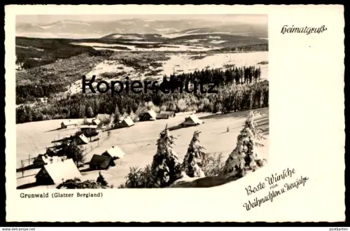 ALTE POSTKARTE GRUNWALD ZIELENIEC GLATZER BERGLAND WINTER Duszniki Zdroj Glatz Klodzko Kladsko Polska Poland Schlesien