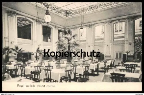 ALTE POSTKARTE GYÖR HOTEL ROYAL SZALLODA FELIKERT ETTERME Raab Rab cpa postcard AK Ansichtskarte