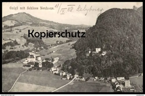 ALTE POSTKARTE GNIGL MIT SCHLOSS NEUHAUS BEI SALZBURG PANORAMA castle chateau Austria Autriche postcard Ansichtskarte