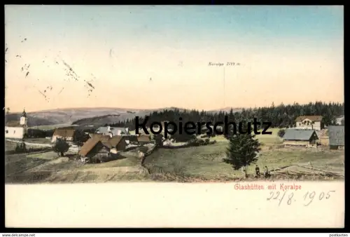ALTE POSTKARTE GLASHÜTTEN MIT KORALPE Schwanberg Gressenberg bei Deutschlandsberg Steiermark Österreich Austria cpa AK