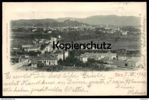 ALTE POSTKARTE GÖRZ PANORAMA TOTALANSICHT GORIZIA 1902 Italia Italien Italy cpa postcard AK Ansichtskarte