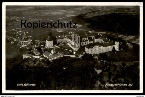 ALTE POSTKARTE STIFT GÖTTWEIG FLIEGERAUFNAHME 1933 LUFTBILD LUFTAUFNAHME BEI FURTH KREMS Österreich Austria cpa postcard