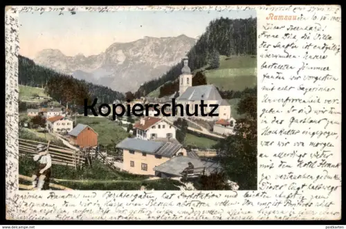 ALTE POSTKARTE RAMSAU BEI BERCHTESGADEN 1902 INHALT: PROBLEME MIT DER BESTELLTEN UNTERKUNFT Junge Kind child postcard AK