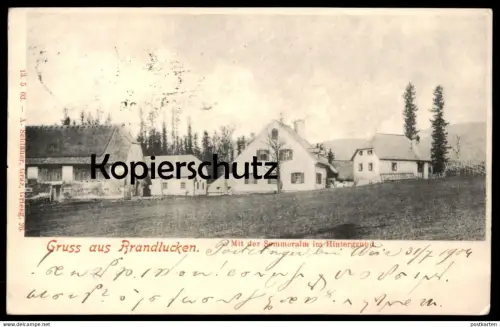 ALTE POSTKARTE GRUSS AUS BRANDLUCKEN MIT DER SOMMERALM IM HINTERGRUND STEIERMARK HEILBRUNN cpa postcard AK Ansichtskarte