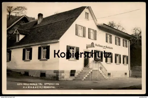 ALTE POSTKARTE RAMSBACH RENCHTAL OPPENAU GASTHAUS ZUM BIERHÄUSLE BES. WILLI HUBER Moninger Bier beer postcard cpa AK