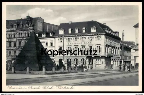 ALTE POSTKARTE KARLSRUHE DRESDNER BANK FILIALE AM A.-H.-PLATZ cpa postcard Ansichtskarte AK