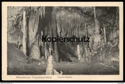 ALTE POSTKARTE ATTENDORNER TROPFSTEINHÖHLE KAISER-GROTTE ATTENDORN Kaisergrotte Höhle cave grotte AK cpa postcard