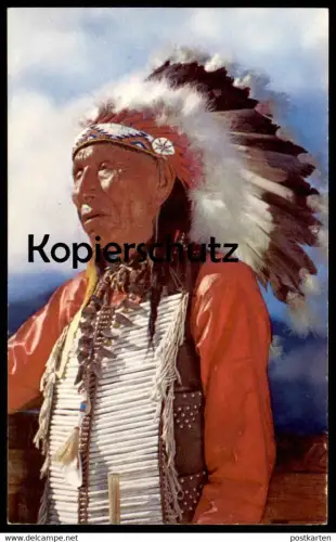 POSTKARTE OGALALA SIOUX INDIAN CHIEF BLACK ELK Ceremonial dress Indianer Indians Indien feather headdress Kopfschmuck AK