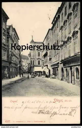 ALTE POSTKARTE STEYR ENGE APOTHEKE STIGLER Oberösterreich Österreich Austria Autriche cpa postcard Ansichtskarte AK