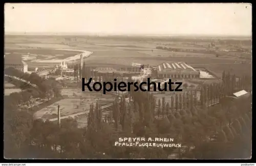 ALTE POSTKARTE SPEYER AM RHEIN PFALZ-FLUGZEUGWERCK Flugzeugwerk Flugzeug-Werk aircraft plane factory usine d'avions cpa