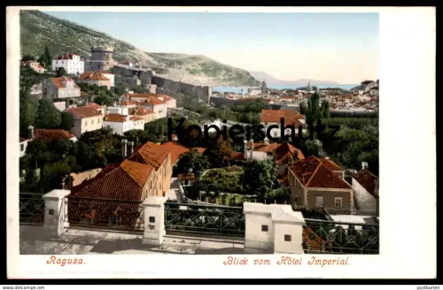ALTE POSTKARTE RAGUSA BLICK VOM HOTEL IMPERIAL DUBROVNIK Raguse Hrvatska Kroatien Croatia Photochromie AK Ansichtskarte