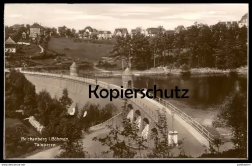 ALTE POSTKARTE REICHENBERG TALSPERRE LIBEREC water dam barrage Böhmen Romani Sudeten Tschechien Ceska Republika cpa AK