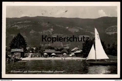 ALTE POSTKARTE BODENSDORF AM OSSIACHERSEE STRANDBAD SEEROSE 1942 Steindorf Austria Autriche postcard AK Ansichtskarte
