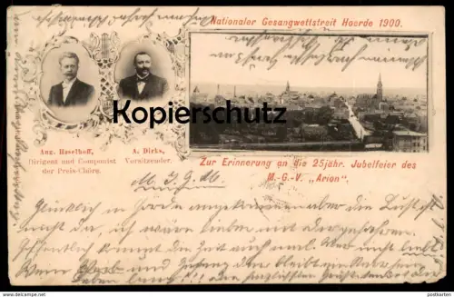 ALTE POSTKARTE JUBELFEIER DORTMUND HOERDE GESANGWETTSTREIT MGV ARION DIRIGENT COMPONIST composer postcard Ansichtskarte