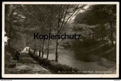 ALTE POSTKARTE BOCHUM-GERTHE HILTROPER PARK SCHWANENTEICH NACH RAD Stickenbüttel Ansichtskarte AK postcard cpa