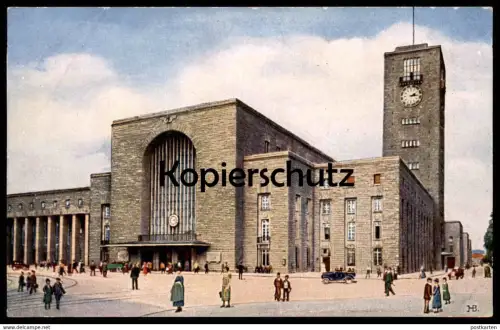 ALTE POSTKARTE STUTTGART HAUPTBAHNHOF KUNSTKARTE NR. 37 SCHWÄBISCHER KUNSTVERLAG HANS BOETTCHER Bahnhof Station Gare cpa