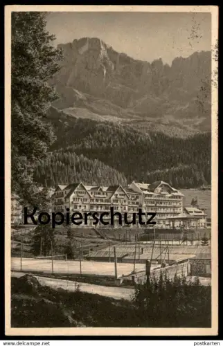 ALTE POSTKARTE SAN MARTINO DI CASTROZZA HOTEL DOLOMITI UNTERSCHRIFT INHABER Trentino Italia lawn tennis court postcard