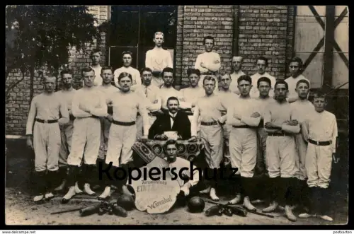 ALTE FOTO POSTKARTE TURNABTEILUNG EINTRACHT WARENDORF 1901 KATH.GES.VEREIN GUT HEIL Kegel Kegeln ninepins jeu de quilles