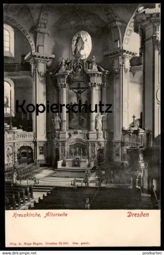ALTE POSTKARTE DRESDEN KREUZKIRCHE ALTARSEITE Kirche église church Altar autel cpa postcard AK Ansichtskarte