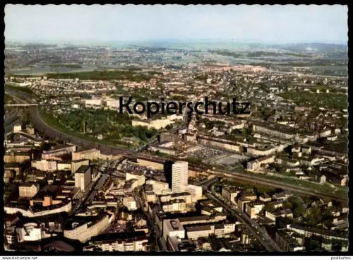 POSTKARTE BOCHUM BLICK VOM STADTKERN STEMPEL FIFA WM 74 1974 MiNr. 811 812 Torwart Goalkeeper Fussball Football Soccer