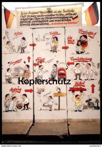 ÄLTERE POSTKARTE BERLIN BERLINER MAUER CHUTE DU MUR WALL MAUERTEIL DEUTSCHLAND EIN VOLK Ansichtskarte postcard