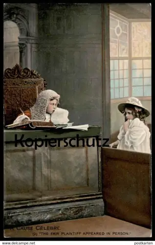 ALTE POSTKARTE OILETTE RAPHAEL TUCK RAPHOLETTE A CAUSE CÉLÈBRE Tucks Postcard SERIE 8085 Richter judge justice juge cpa