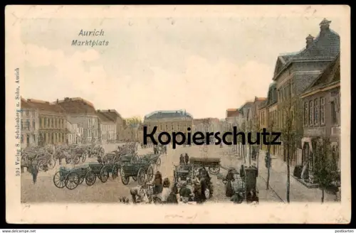ALTE POSTKARTE AURICH OSTFRIESLAND MARKTPLATS MARKTPLATZ HÄNDLER MARKT marché market Ansichtskarte AK cpa postcard