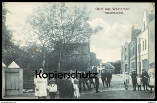 ALTE POSTKARTE GRUSS AUS WESTERHOLT INDUSTRIESTRASSE HERTEN Kinder children child enfants AK Ansichtskarte postcard cpa