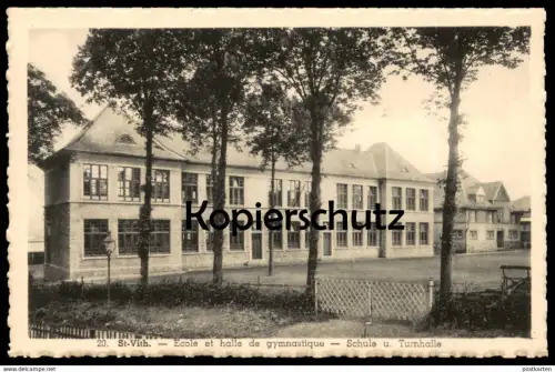 ALTE POSTKARTE ST. VITH ECOLE ET HALLE DE GYMNASTIQUE SCHULE & TURNHALLE Ansichtskarte AK postcard cpa St-Vith