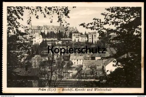 ALTE POSTKARTE PRÜM IN DER EIFEL BISCHÖFLICHES KONVIKT UND WINTERSCHULE bei Bitburg Pruem Schule school cpa postcard AK