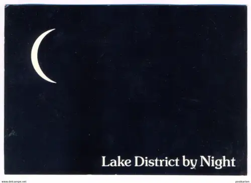 ÄLTERE POSTKARTE LAKE DISTRICT BY NIGHT bei Nacht nuit Humor Humour Mond moon lune cpa postcard AK Ansichtskarte