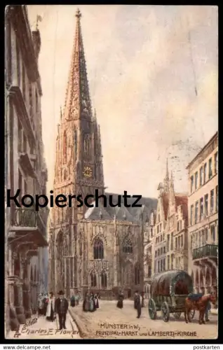 ALTE POSTKARTE MÜNSTER OILETTE RAPHAEL TUCK POSTCARD SERIE No.195B KÜNSTLER CHARLES F. FLOWER