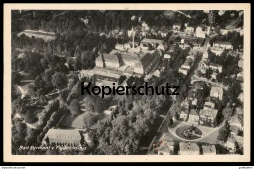 ALTE POSTKARTE BAD PYRMONT VOM FLUGZEUG AUS Fliegeraufnahme Luftbild Luftaufnahme Ansichtskarte postcard cpa AK