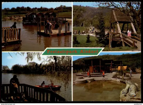 ÄLTERE POSTKARTE FREIZEITPARK ALSDORF Frosch frog grenouille Floß raft radeau theme leisure park cpa postcard AK