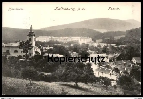 ALTE POSTKARTE KALKSBURG PFARRKIRCHE KONVIKT Stift Kirche church Liesing Wien Vienna Vienne postcard cpa Ansichtskarte
