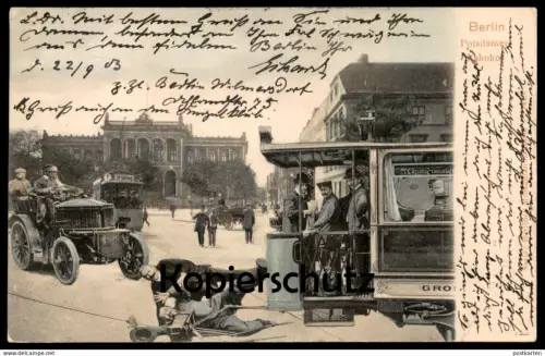ALTE AK PHOTOMONTAGE BERLIN POTSDAMER BAHNHOF Fotomontage montage photo Surrealisme Tram tramway Strassenbahn Berlino