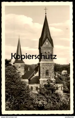 ÄLTERE POSTKARTE LUFTKURORT SCHLEDEHAUSEN KATHOLISCHE & EVANGELISCHE KIRCHE BISSENDORF church postcard AK Ansichtskarte
