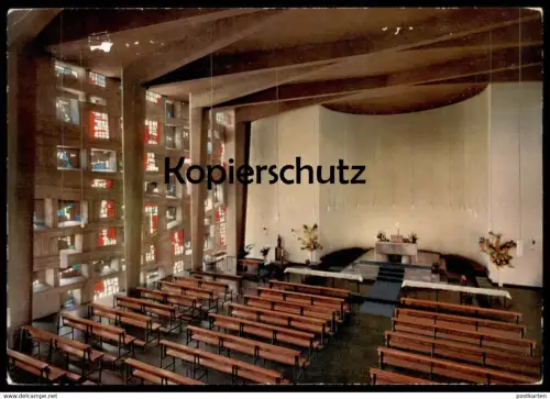 ÄLTERE POSTKARTE BENSBERG-REFRATH PFARRKIRCHE ST. ELISABETH Bergisch Gladbach Kirche church Ansichtskarte postcard cpa