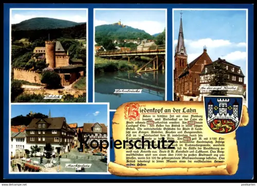 ÄLTERE POSTKARTE BIEDENKOPF LAHN WAPPEN & GESCHICHTE CHRONIK Chronikkarte chronique chronicle storycard cpa postcard AK