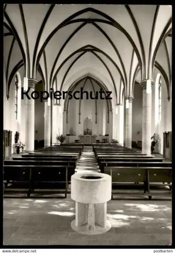 ÄLTERE POSTKARTE BENSBERG-REFRATH PFARRKIRCHE ST. JOHANN BAPTIST Bergisch Gladbach Kirche Orgel organ orgue cpa AK