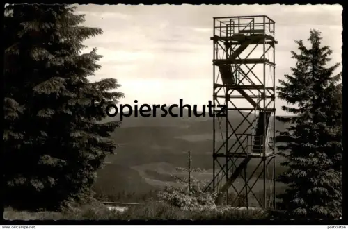ÄLTERE POSTKARTE HAHNENKLEE HARZ BLICK VON DER SCHALKE ZUM BROCKEN Turm tower tour Goslar AK Ansichtskarte cpa postcard